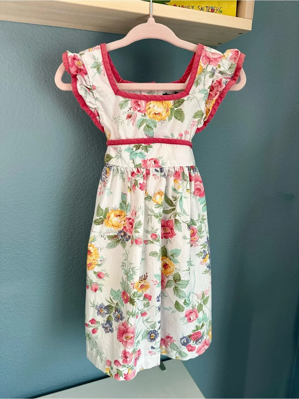 18M Ralph Lauren Floral Sundress with Pink Trim
